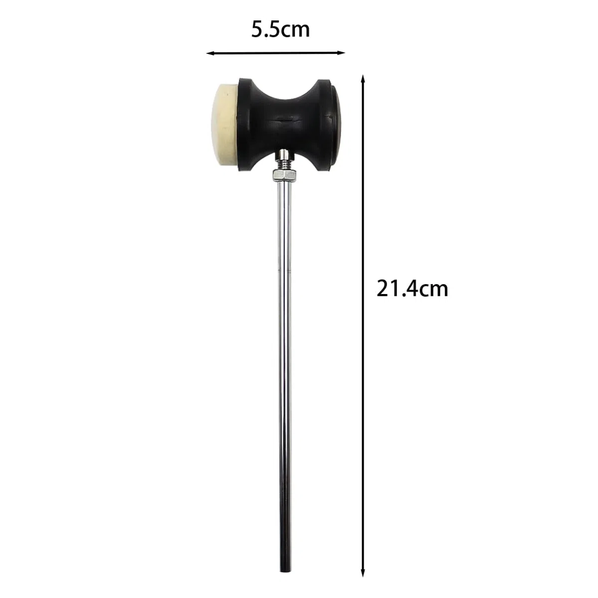 Battente per Batteria per Pedale Doppio grancassa Maniglia in Acciaio Inossidabile da 180 mm Accessori per Parti di percussioni per Batteria - Confezione da 2