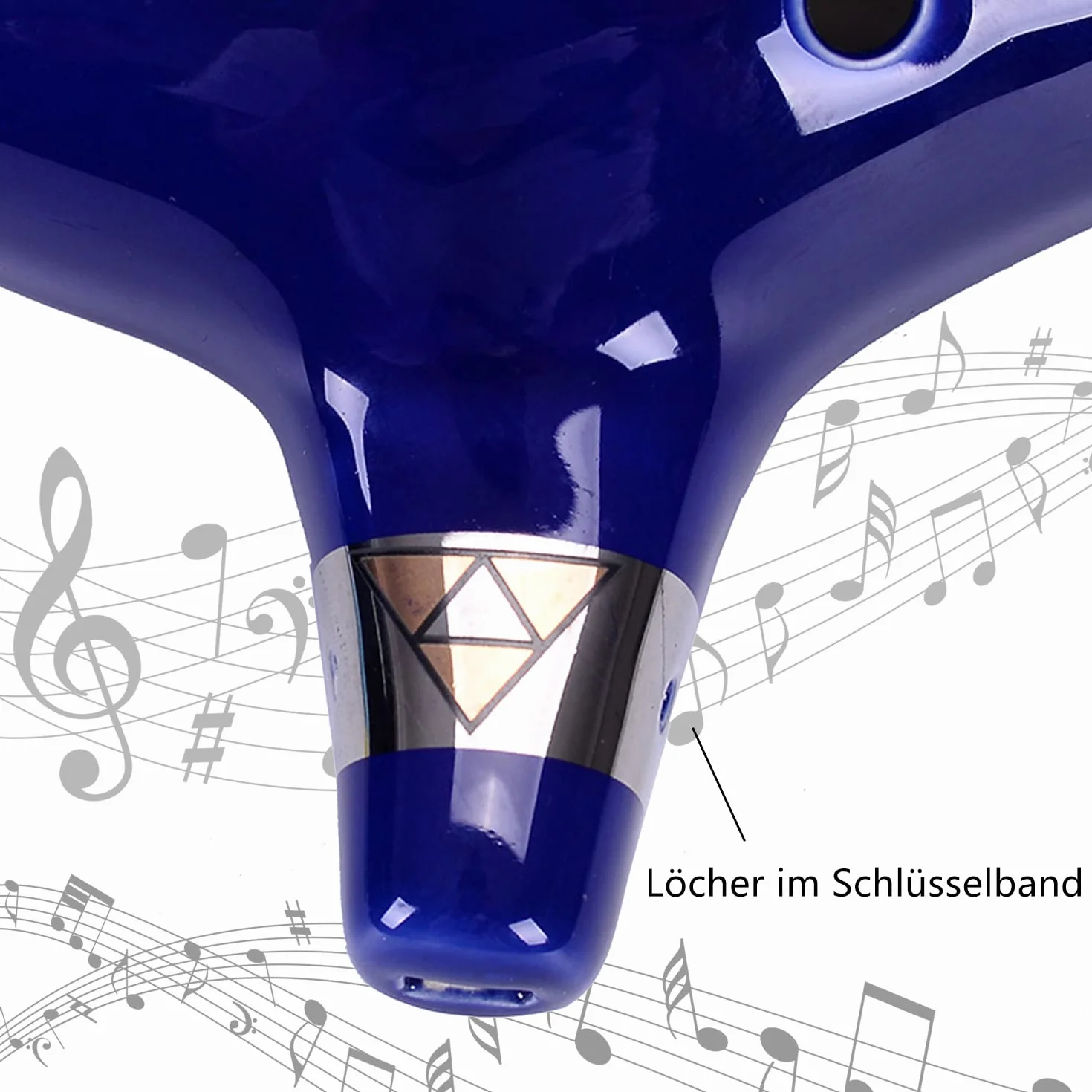 GERUI per Zelda Ocarina, 12 buche leggenda di per Zelda Ocarina il tempo, per Zelda Alto C Triforce Link Cosplay Ceramic Replica