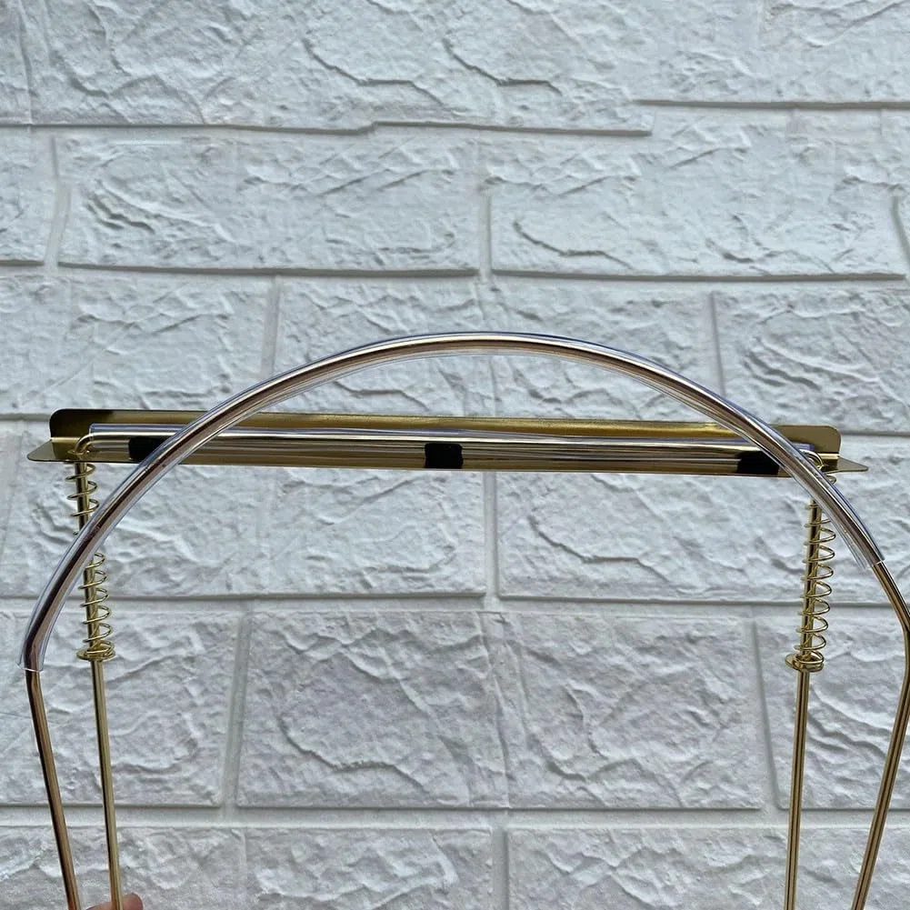 Supporto per armonica a 10 fori, staffa di supporto per armonica in metallo, supporto regolabile per collo (oro)