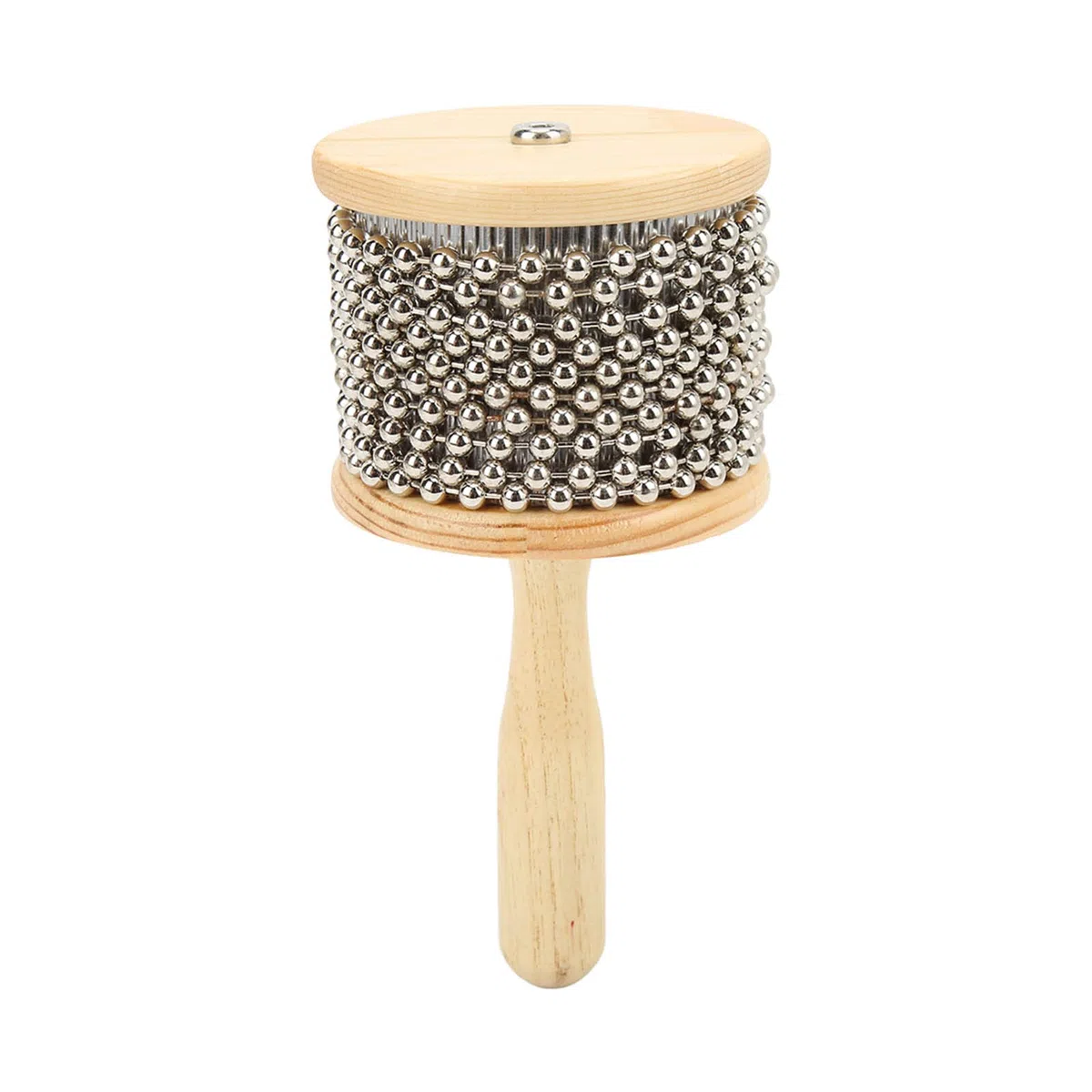 Cabasa Curva a Mano, Suono Meraviglioso, Funzionamento Facile, Sfera in Acciaio, Comoda Impugnatura, Giocattolo Musicale Cabasa per l'allenamento del Ritmo (Kabasa medio)