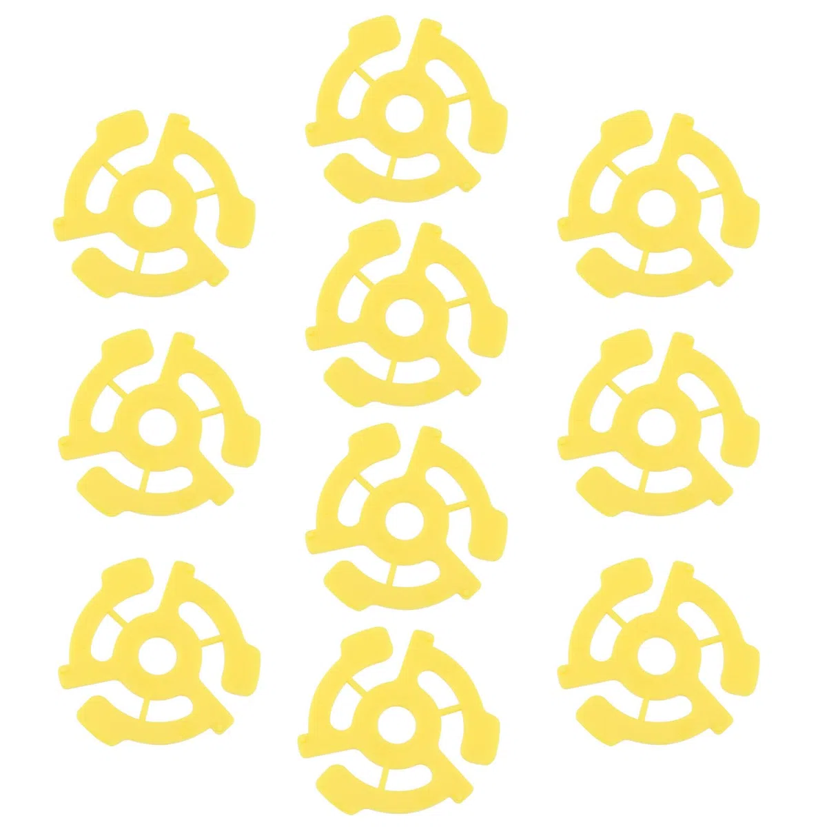 Adattatore Distanziatore Per Dischi In Vinile In Plastica Piatta Da 10 Pezzi Inserti A Scatto Accessori Adatti Per Giradischi In Vinile Da 7 Pollici A 45 Giri (giallo)