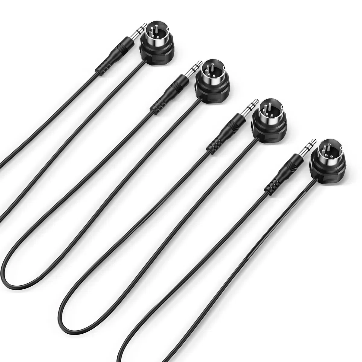 CME Pack da 4 Cavi MIDI TRS Tipo A a DIN 5 Poli – 30 cm, Connettore TRS Dritto da 3,5 mm e DIN Angolato, Ideale per Pedalboard e Cablaggi Compatti