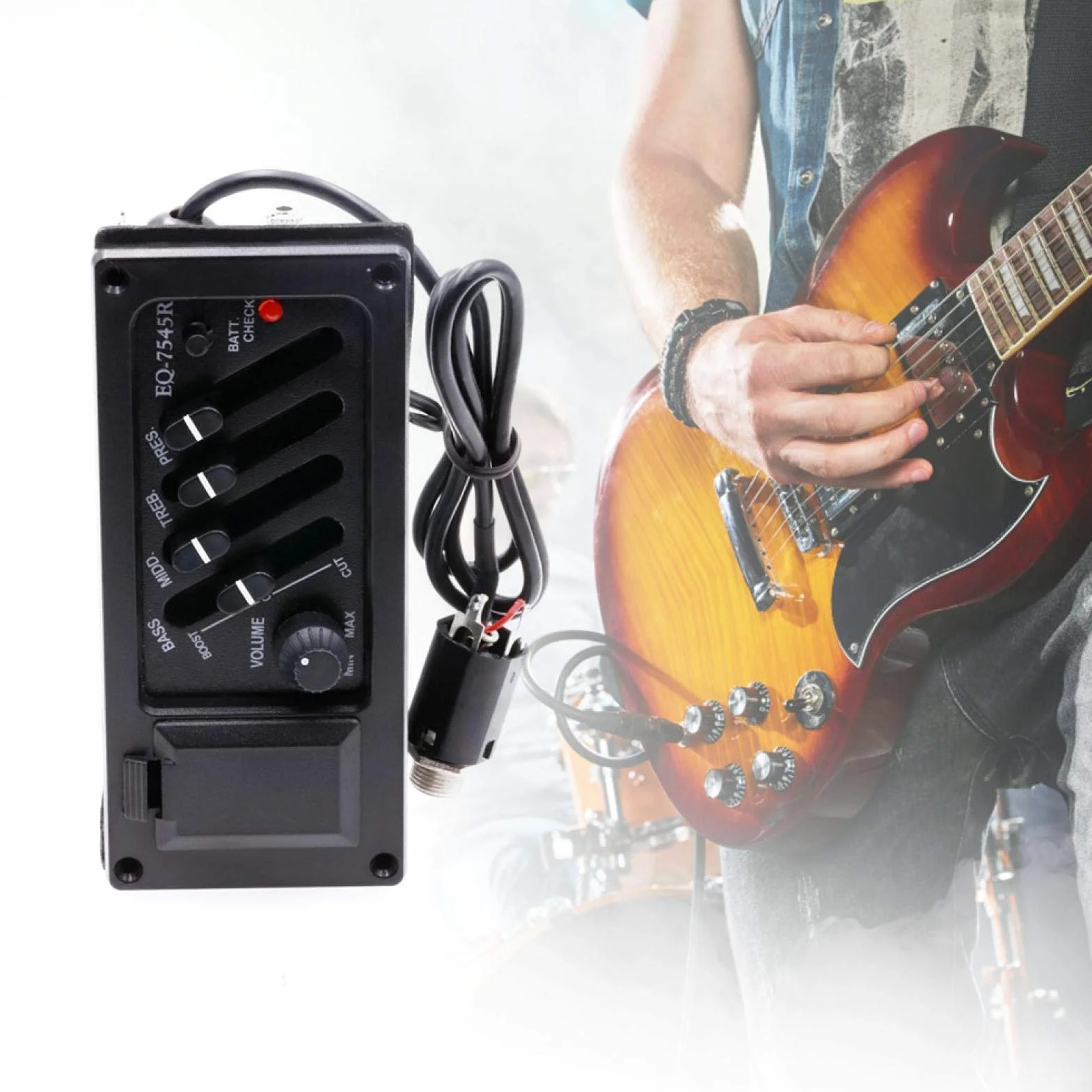7545R Pickup per chitarra classica, pickup per chitarra acustica, controllo del volume a 4 bande per chitarre classiche Chitarre acustiche folk