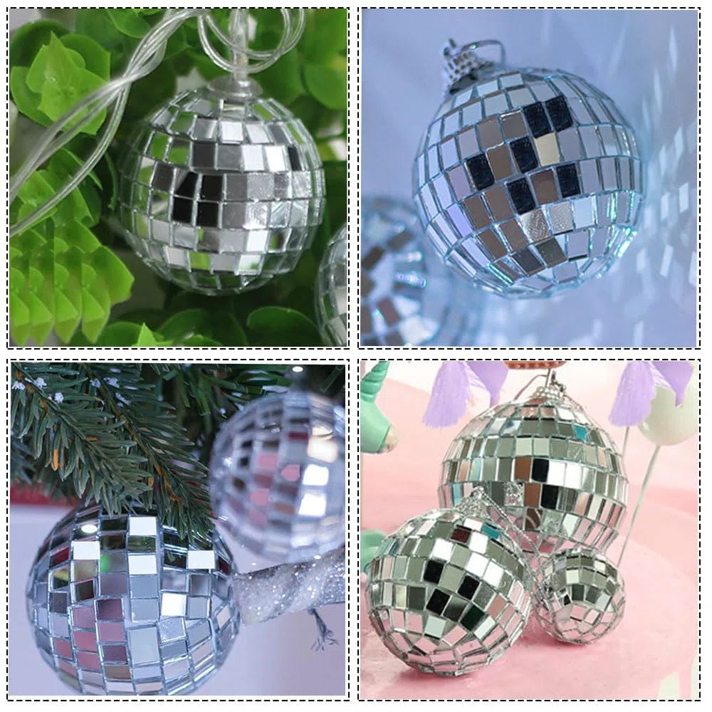 Piccola sfera a specchio 19 Pezzi, Sfere Da Discoteca Per Feste, Bella e Divertente,per la Decorazione Degli Alberi di Natale,Decorazione per il Confronto Delle Celebrazioni(5 Dimensioni)