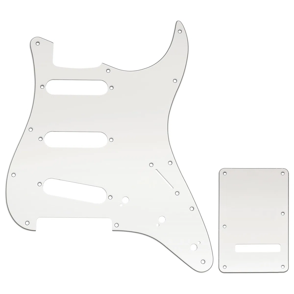 Musiclily Pro 11 Fori ST Battipenna e Piastra Posteriore Set per Chitarra Elettrica Squier Sonic Strat SSS, 3 strati Bianco