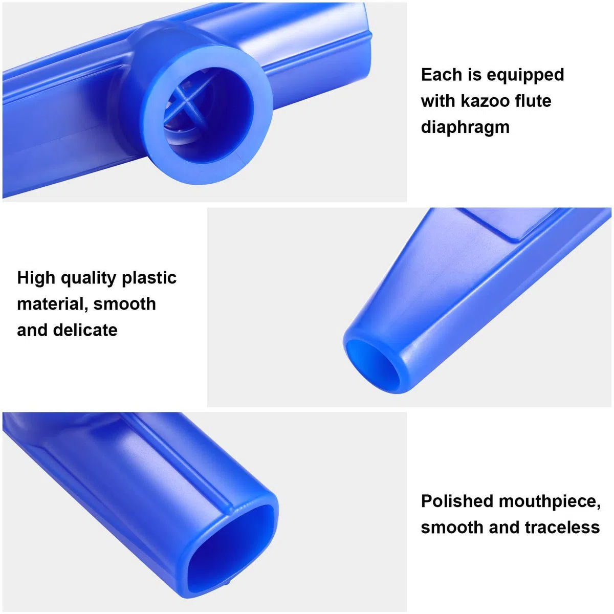 Strumenti musicali Kazoo in plastica con diaframmi per flauto kazoo per regali, premi e bomboniere, 5 colori (10 pezzi)