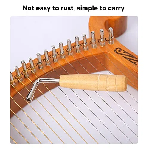 Chiave Universale per Accordatura a Forma di L, Manico in Legno, Strumento Professionale per L'accordatura Precisa di Strumenti per Pianoforte, Arpa a Lira, Dulcimer, Violino e