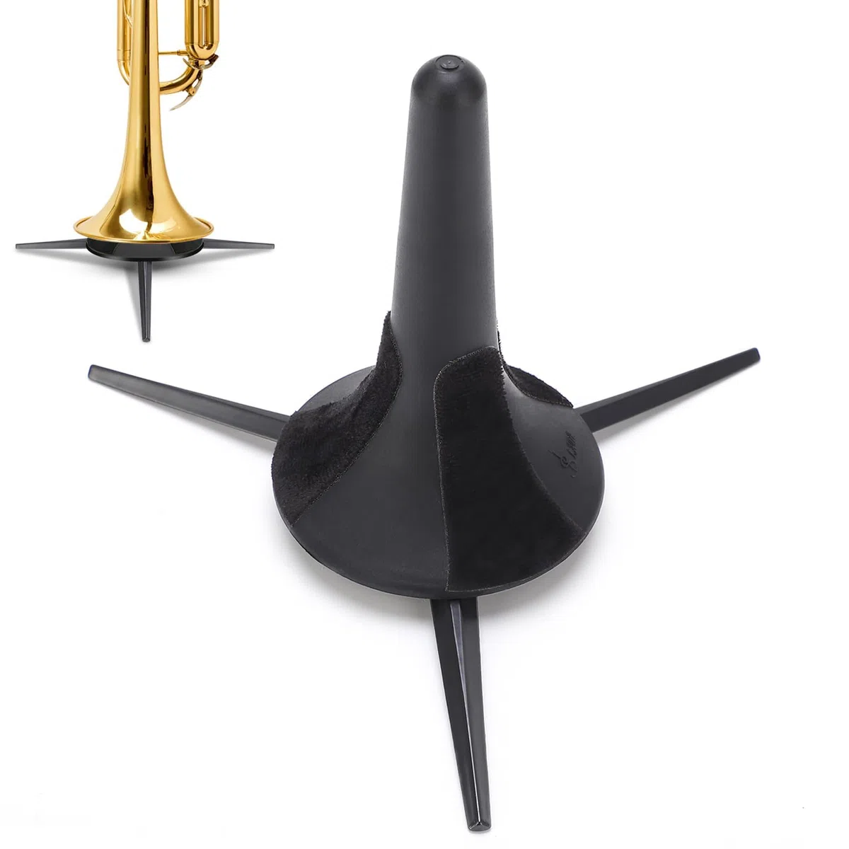Supporto per Tromba, Supporto per Strumenti in Ottone Supporto Pieghevole Portatile con 3 Gambe Accessorio per Strumenti Musicali per Tromba Clarinetto