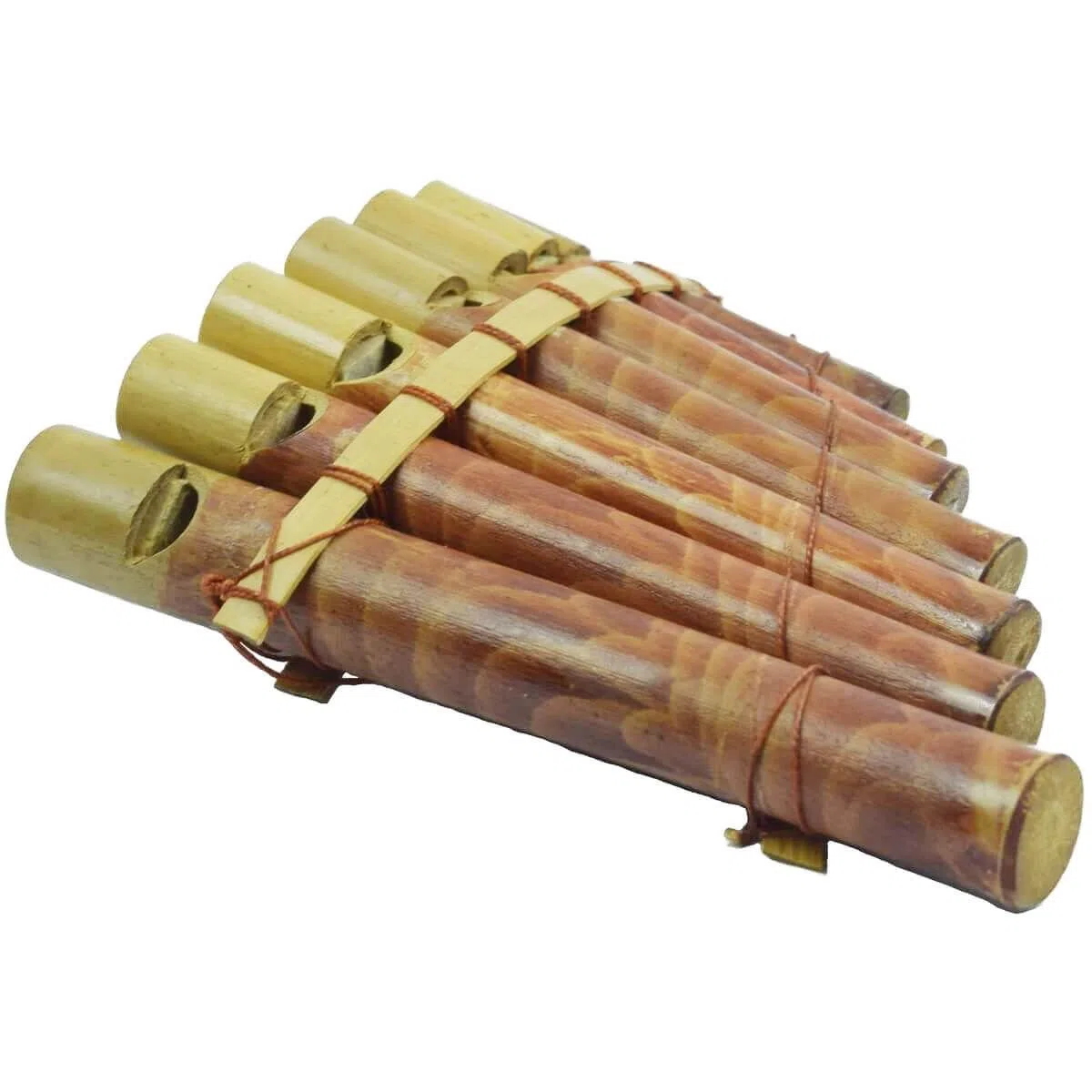 Flauto di pan in bambù con imboccatura - Ideale per Principianti - Strumento musicale a fiato, realizzato a mano - Strumenti musicali, giocattoli per bambini Klein marrone
