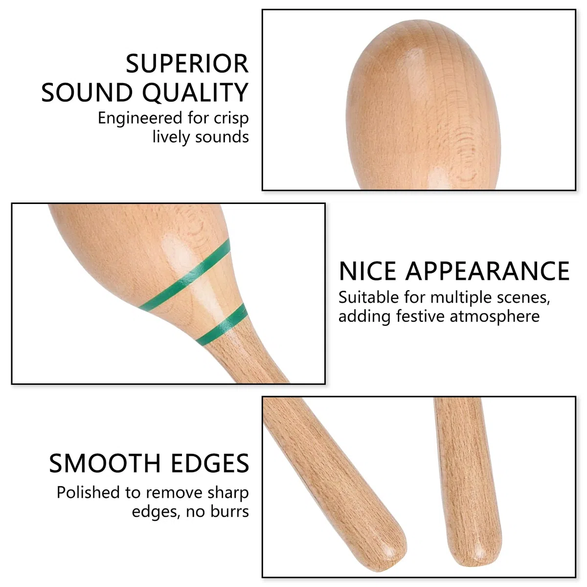 Musiin Vibrant Sound Maracas - Ergonomic Percussion Shakers for Studio, Stage, and Fun(Green label)