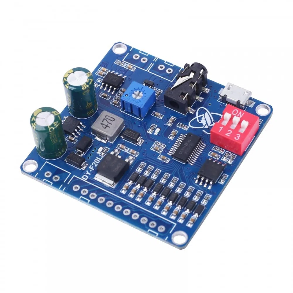 Modulo di Riproduzione Vocale,DY-F20L 12V / 24V Scheda Audio per Riproduzione Vocale,10W 20W Scheda Comandi Vocali per Feste di Festival Musicali