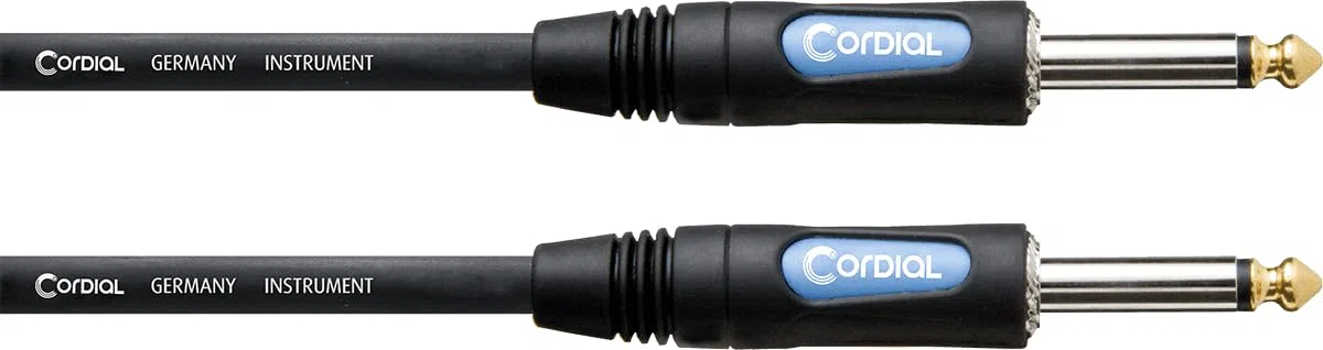 CORDIAL - Cavo Strumentale, 3 m, Jack Mono REAN Oro Jack‑Plug PVC, Nero