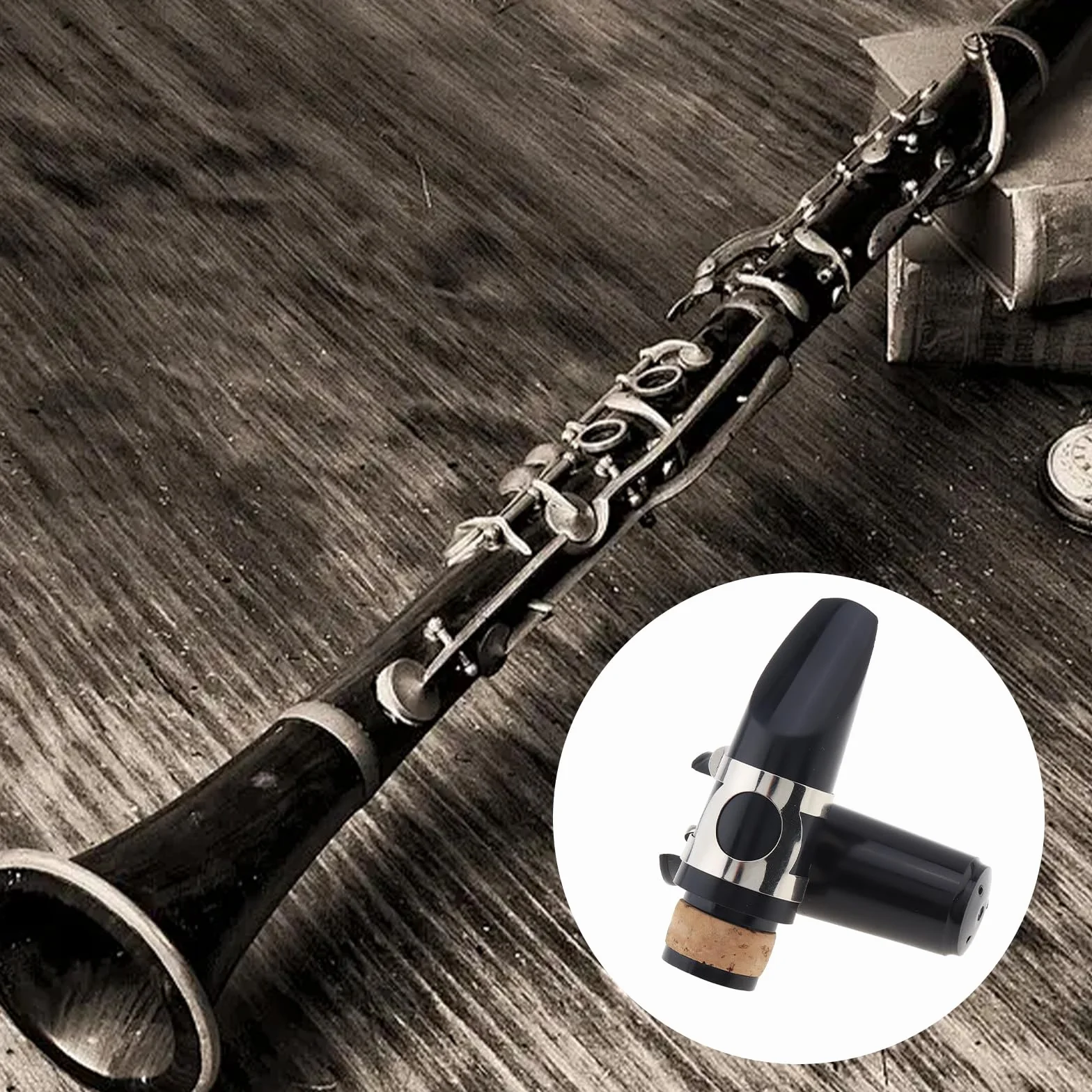 Kit bocchino per clarinetto, include bocchino per clarinetto, legatura per clarinetto, tappo in plastica, ance per clarinetto in Sib forza 2,5, cuscini di ricambio per strumenti musicali