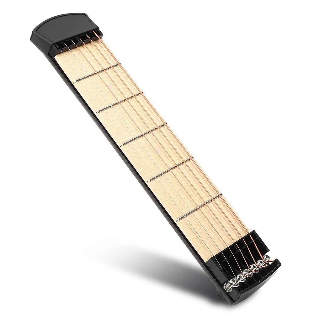 Pocket Guitar, 6 Fret Left Hand Mini Practice Strings Guitar Chord Trainer Strumento di pratica Chitarra Portatile