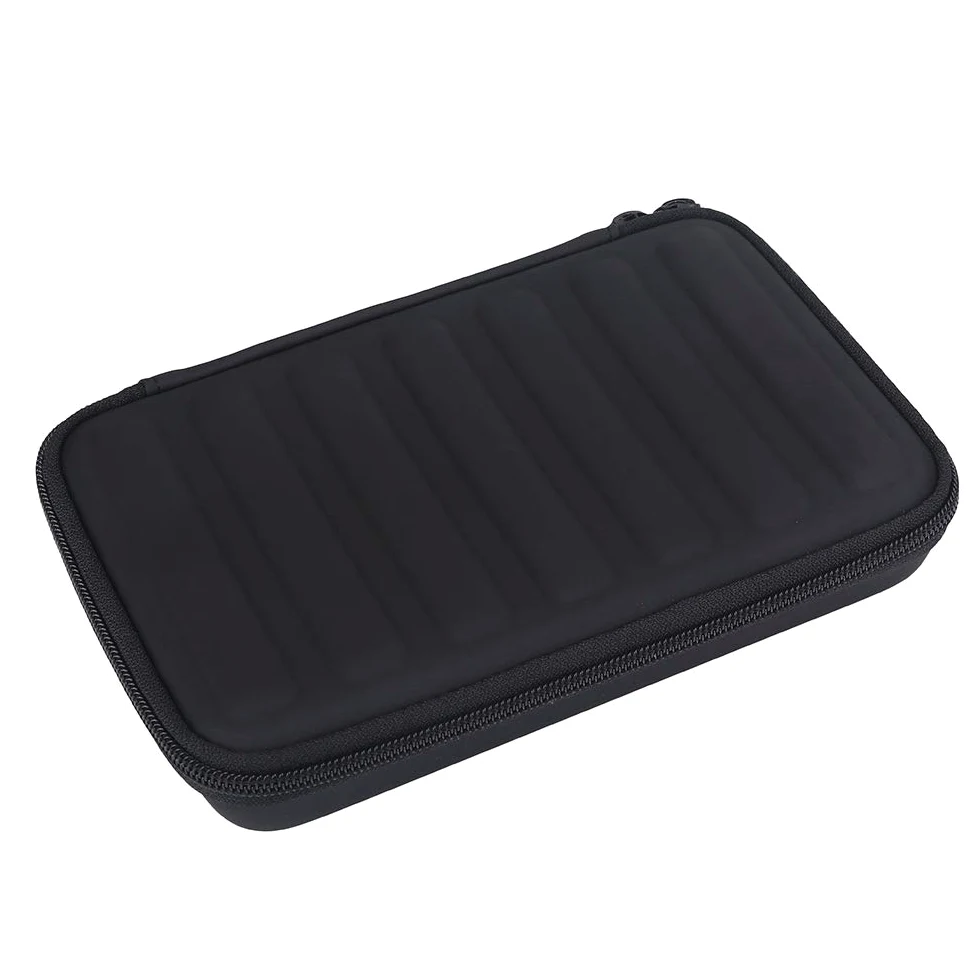 Walfront Custodia per Armonica in Pelle Nera con 7 Slot per Armoniche e Cerniera in PU