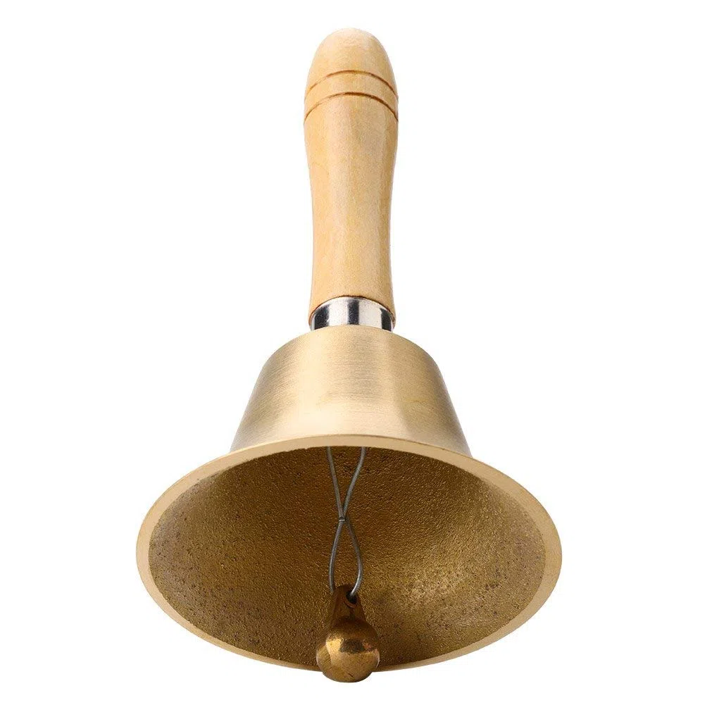 Campana a Mano Rumore Chiari, Manico Legno, Design Classico, Giocattolo per Bambini, per attività Creative e Musica
