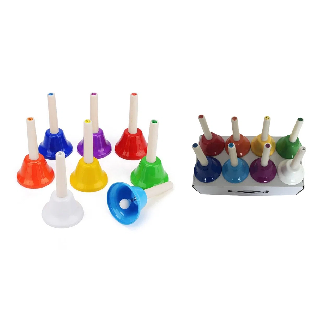 8 Note Musicali Handbells Set Campane A Mano Colorate Strumento A Percussione Campane Musicali Per Festival Insegnamento Musicale