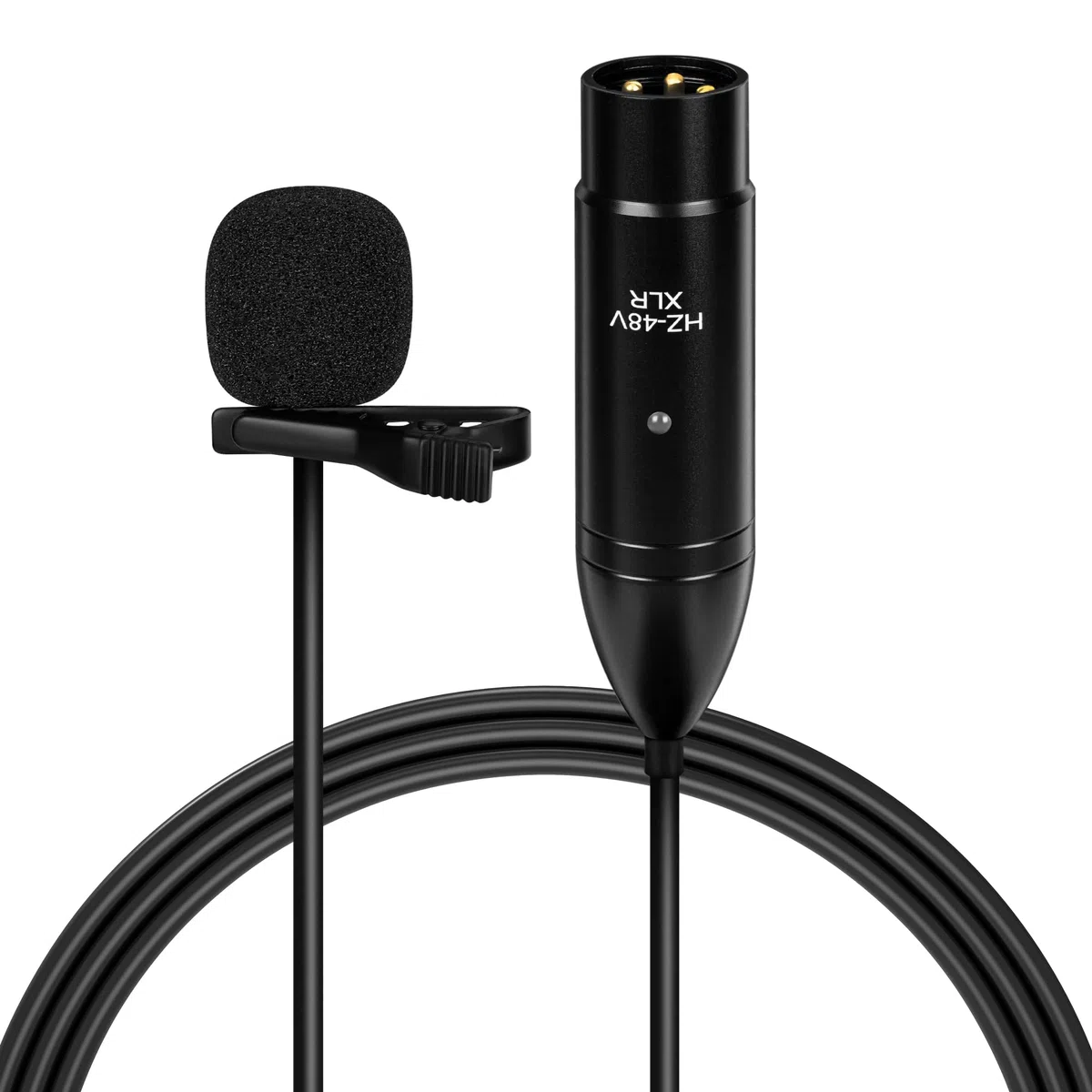 GEEKRIA Microfono Lavalier XLR 48V, omnidirezionale, riduzione rumore HD, compatibile con FIFINE SC3, MAONO G1 NEO, per videocamere/registratori (Nero / 3 m)
