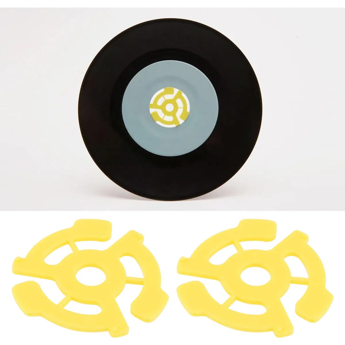 Adattatore Distanziatore Per Dischi In Vinile In Plastica Piatta Da 10 Pezzi Inserti A Scatto Accessori Adatti Per Giradischi In Vinile Da 7 Pollici A 45 Giri (giallo)