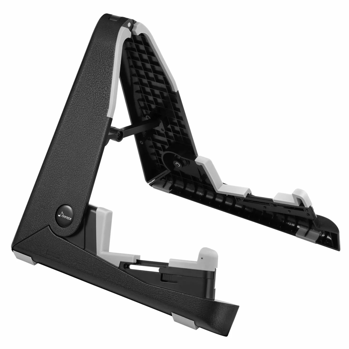 Donner Supporto per Chitarra Pieghevole, Porta Chitarra da Terra Leggero di Doppia Piegatura per Basso, Mandolino, Banjo, Chitarra Acustica, Elettrica e Classica con Cuscinetti in Silicone (DS-2)