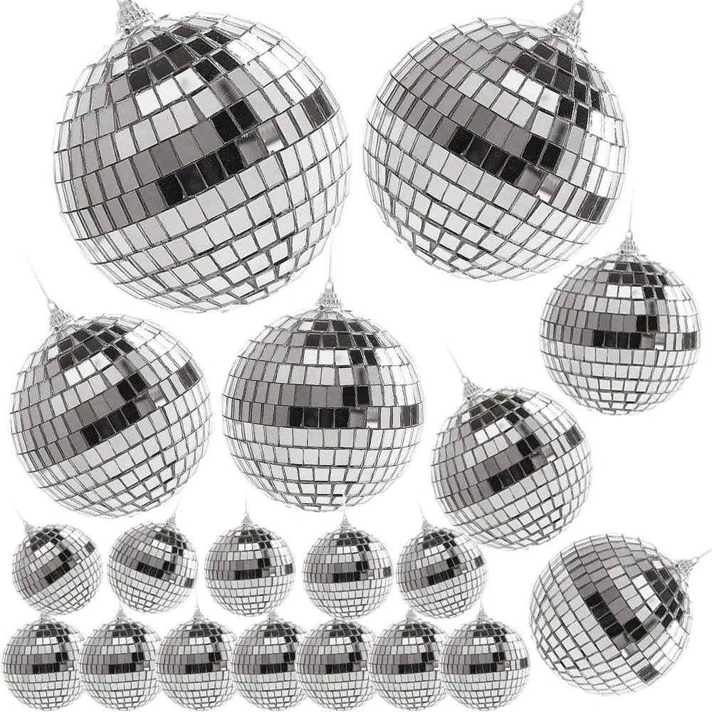 Piccola sfera a specchio 19 Pezzi, Sfere Da Discoteca Per Feste, Bella e Divertente,per la Decorazione Degli Alberi di Natale,Decorazione per il Confronto Delle Celebrazioni(5 Dimensioni)