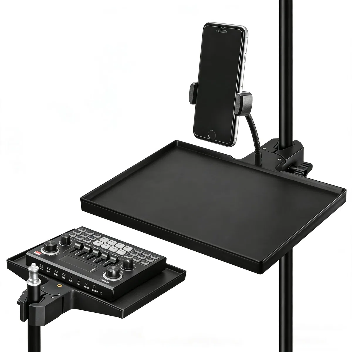 Vassoio per Scheda Audio,Multifunzione Supporto per Microfono Ripiano per Utilità a Morsetto,per Schede Audio live Broadcast, Supporto per Microfono