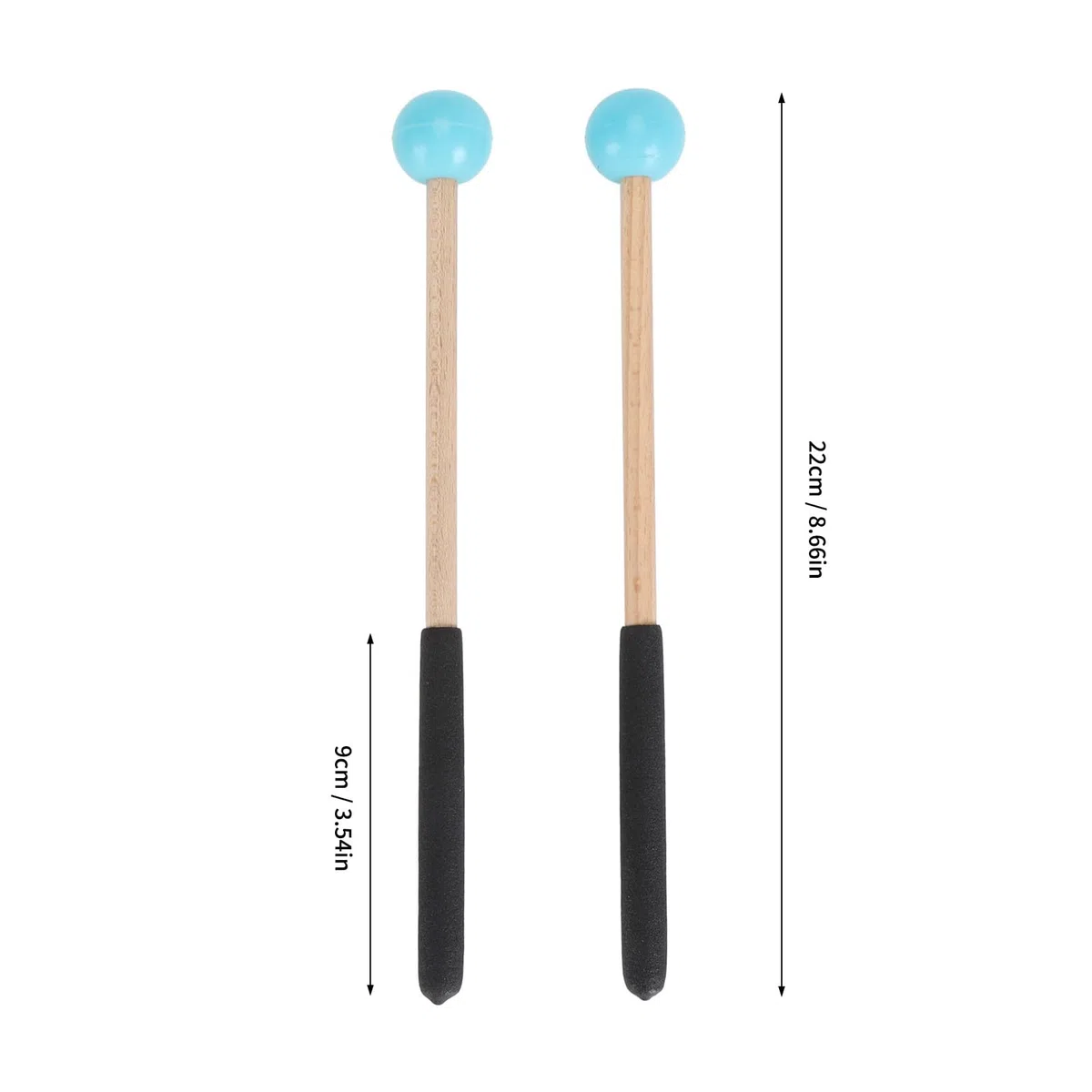 1 Paio Di Bacchette Per Percussioni In Legno, Bacchette Per Musica Per Tastiera E Tamburo Per Lingua, Mazzuolo Per Percussione In Gomma E Acero, Bacchetta Per Tamburo (Blue)