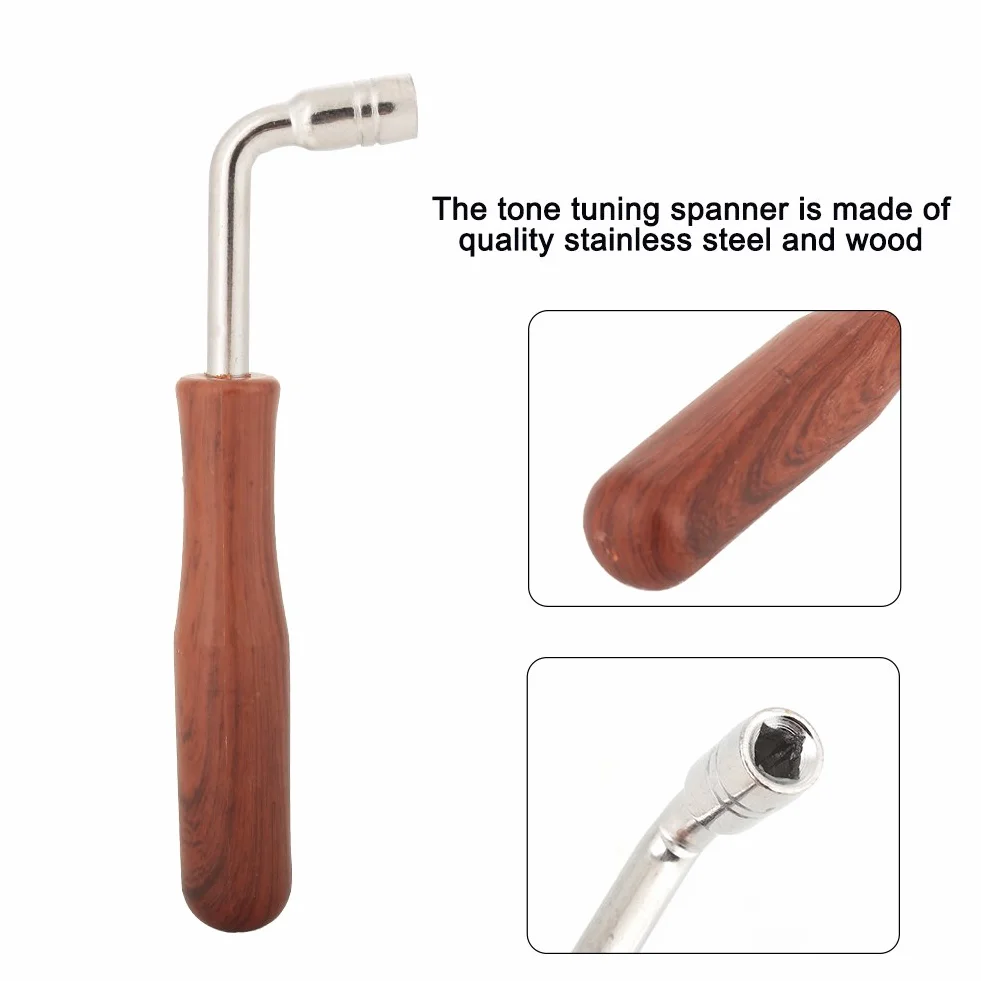 Tbest 3/8 Piano Tuning Key,Pianoforte Professionale Tuner Spanner L Forme Pianoforte Tuning Hammer Leva Chiave Legno Disk Maniglia Guzheng Riparazione Strumento