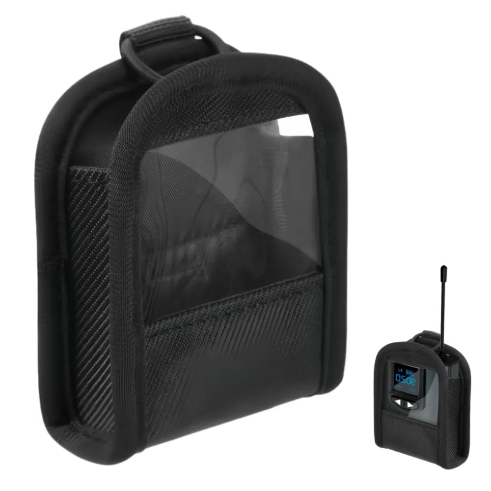 1 borsa per il trasporto, borsa per il trasmettitore senza fili, borsa portatile, borsa per il trasmettitore bodypack, borsa per trasmettitore portatile, per cintura per basso, cinghia per