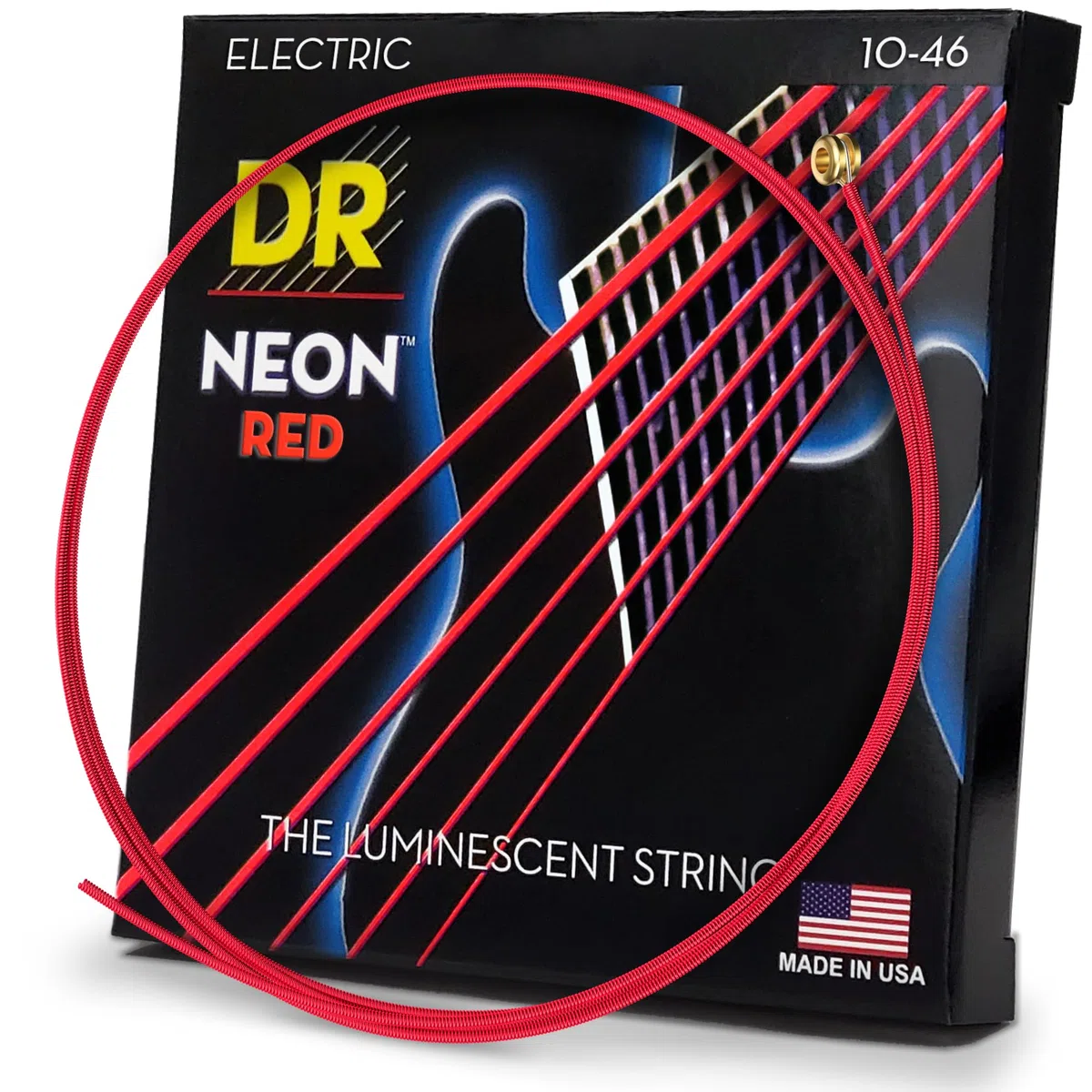 DR String NRE-10 Neon Red Set di corde per chitarra elettriche