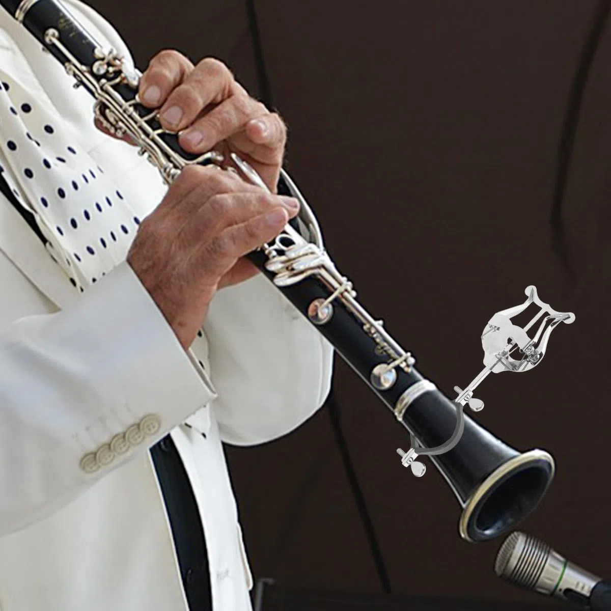 Clip Spartiti per Clarinetto e Sax Soprano in Metallo Argento Lira Pieghevole per Banda e Concerti