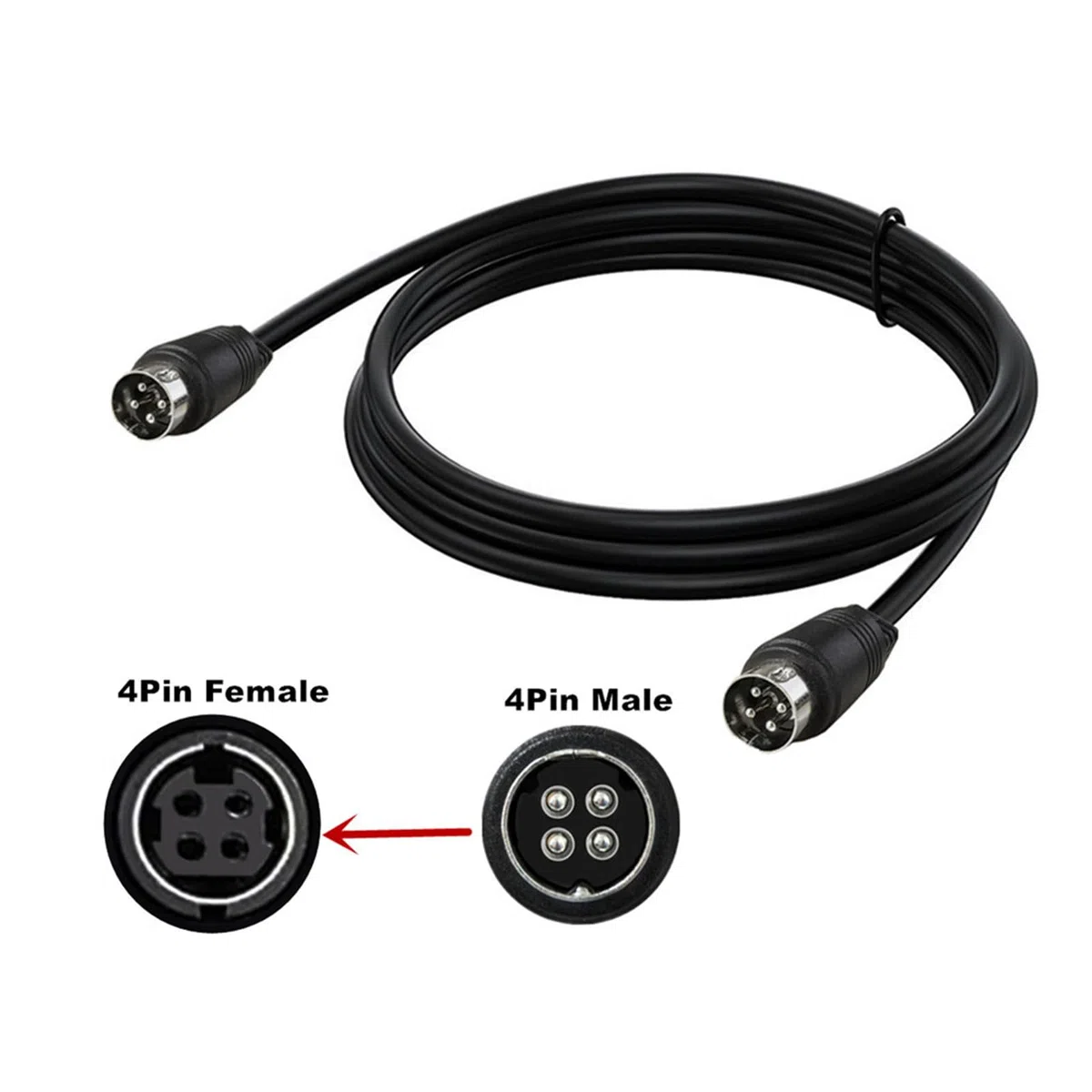Cavo adattatore maschio DIN a 4 pin DIN maschio a 4 pin maschio a maschio per DVR videoregistratori digitali e audio Dev cavo di alimentazione maschio
