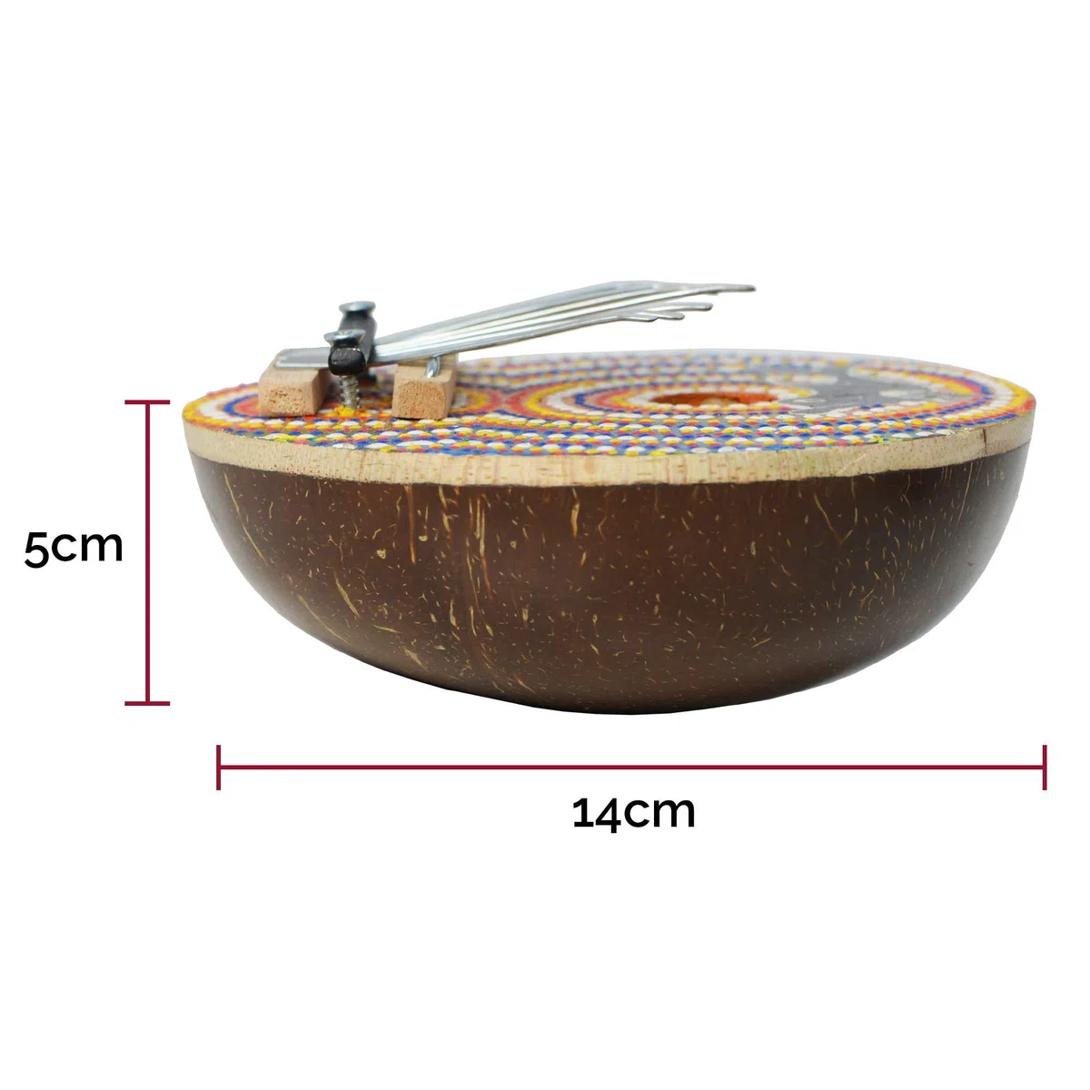 A-Star 7 tasti fatti a mano in noce di cocco dipinta Kalimba Thumb Piano Mbira con design animale