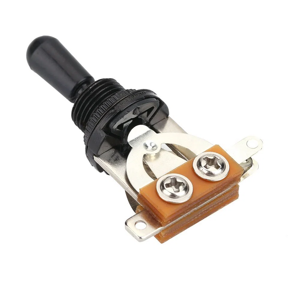 Interruttore a levetta in metallo a 3 vie con punta nera, selettore pickup per chitarra elettrica stile LP (nero)