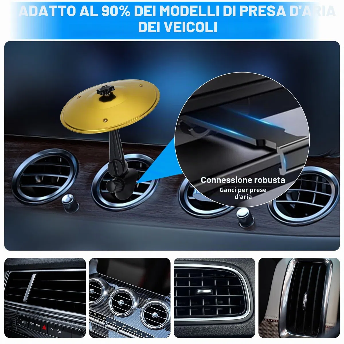 Auto Crash Cymbal, Mini Piatto Batteria per Auto Crash Drum Air Vent Cymbal per Gli Amanti della Musica, Installazioni Semplici Adatto a Tutti i Tipi di Veicoli