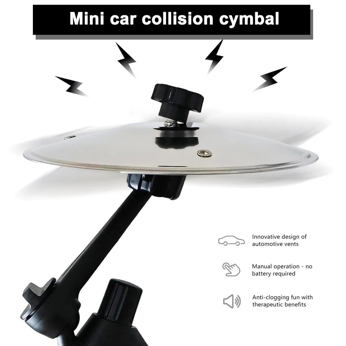 2 piatti per auto, mini piatti per batteria, design ingegnoso, adatti per varie prese d'aria dell'auto, per gli amanti della musica