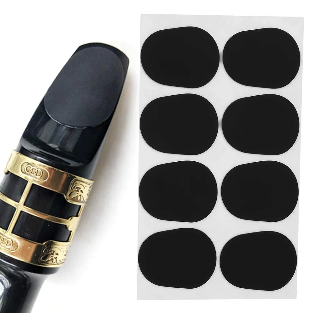 Cuscinetti per Bocchino, Gomma per Sassofono e Clarinetto, 8 pezzi 0.5mm / 0.02 pollici per Sassofono Sax Clarinetto Bocchino (nero) (0,5 mm / 0,02 pollici)