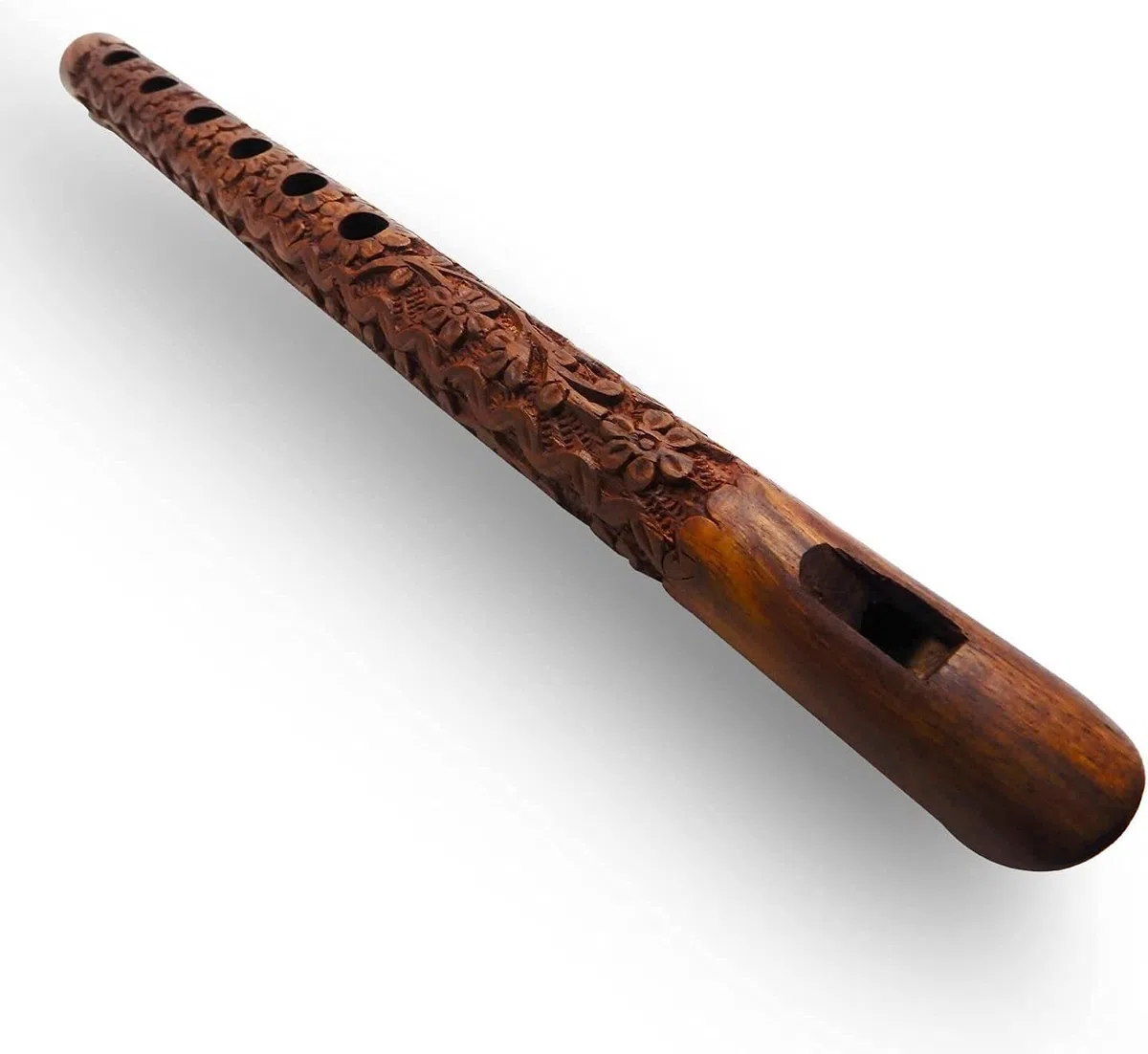 RSGM Flauto musicale indiano, a bocca, strumento a fiato, flauto in legno, 33 cm