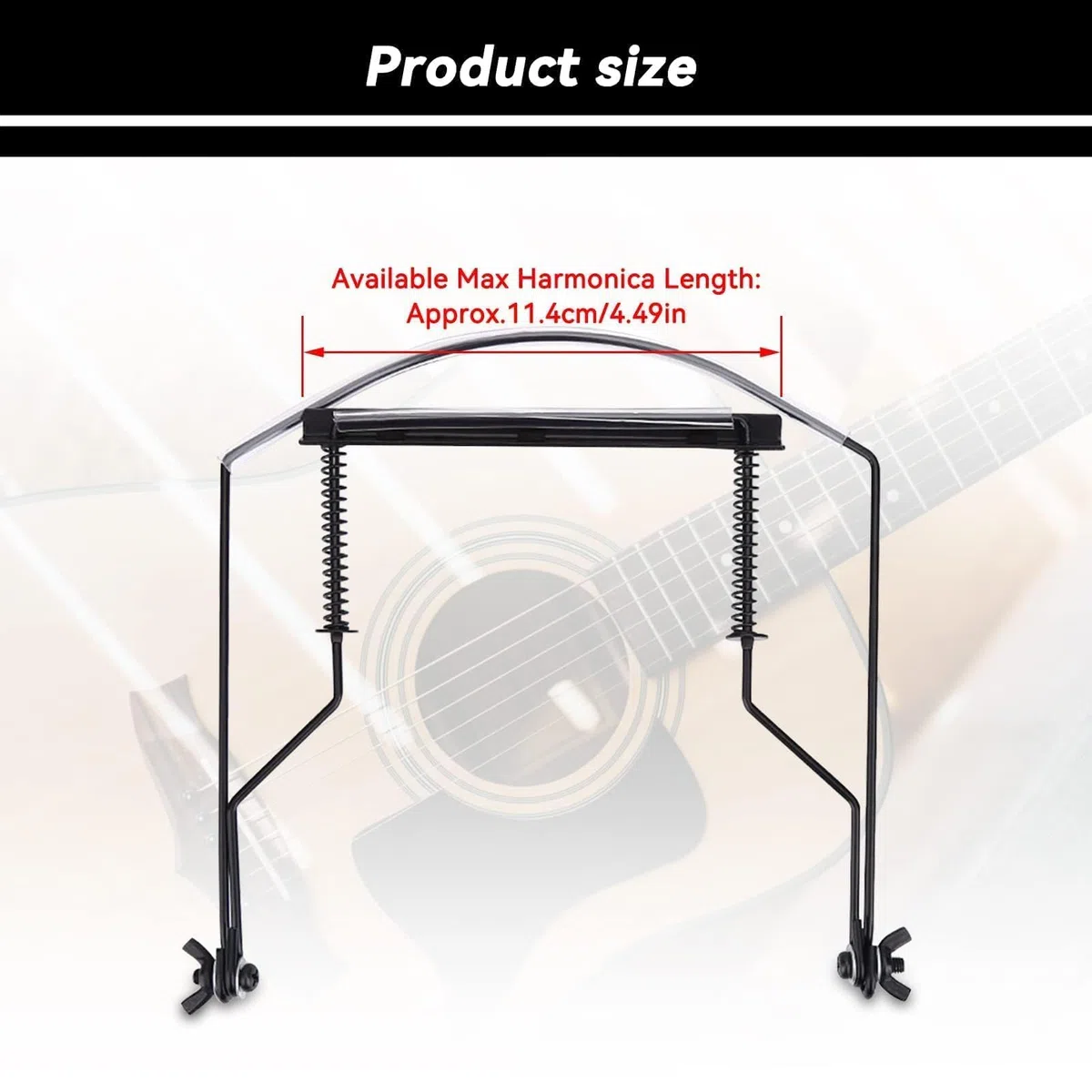 Supporto per Armonica, Morsetto per Armonica a 10 Fori Regolabile Accessorio di Supporto per Armonica in Metallo Supporto per Rack per Collo per Armonica