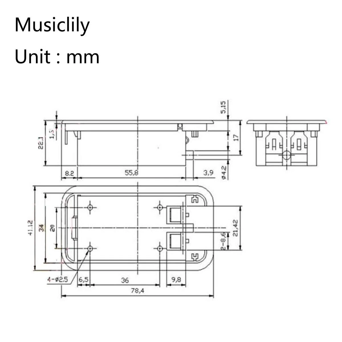 Musiclily Pro Vano Batteria per Batteria da 9V Chitarra Attiva Basso