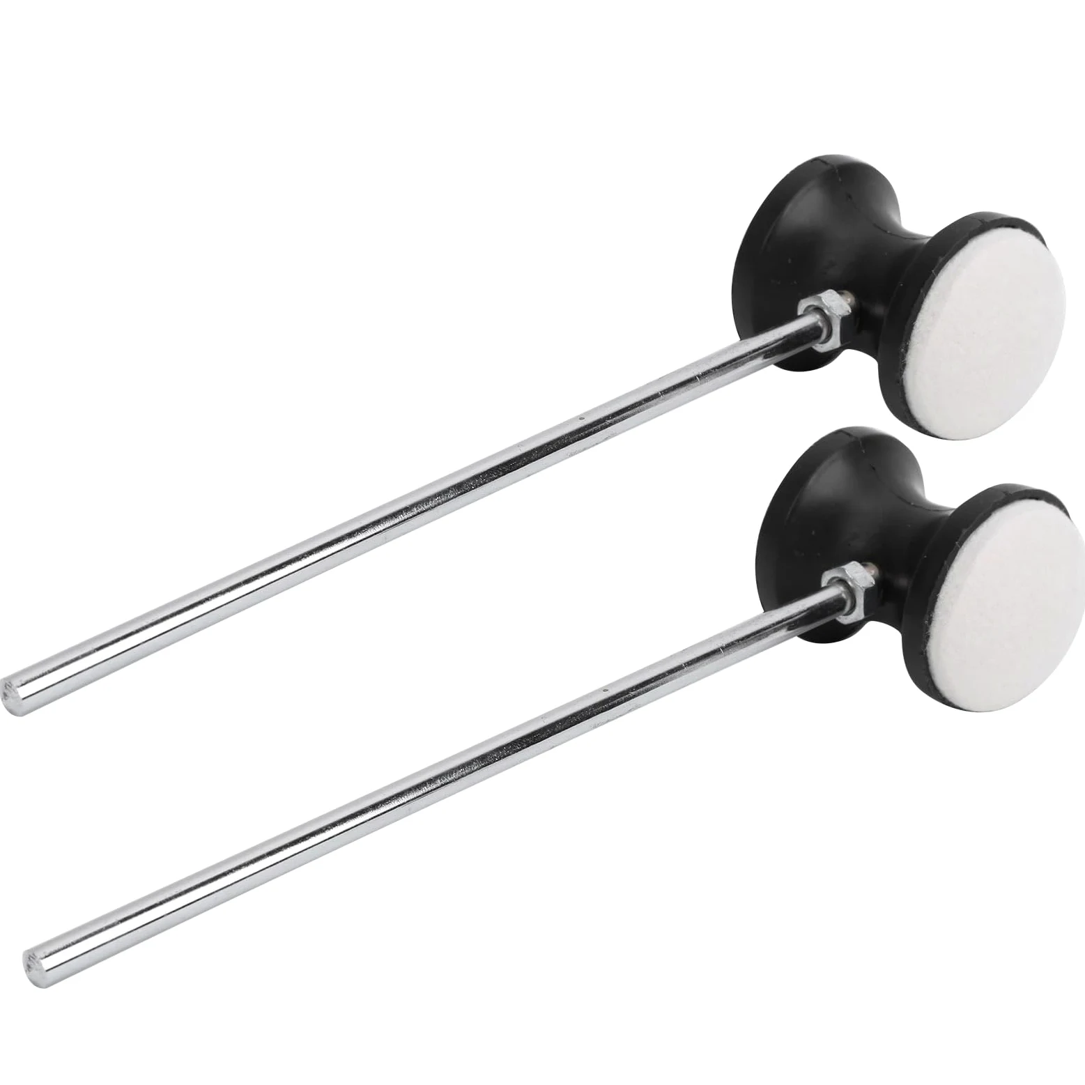 Frullino per Pedale, 2 pezzi, Testa in Feltro Tondo, Manico in Acciaio Inossidabile, Accessori per Strumenti Musicali, per Grancassa, Tamburo, Batteria, Parte di Ricambio