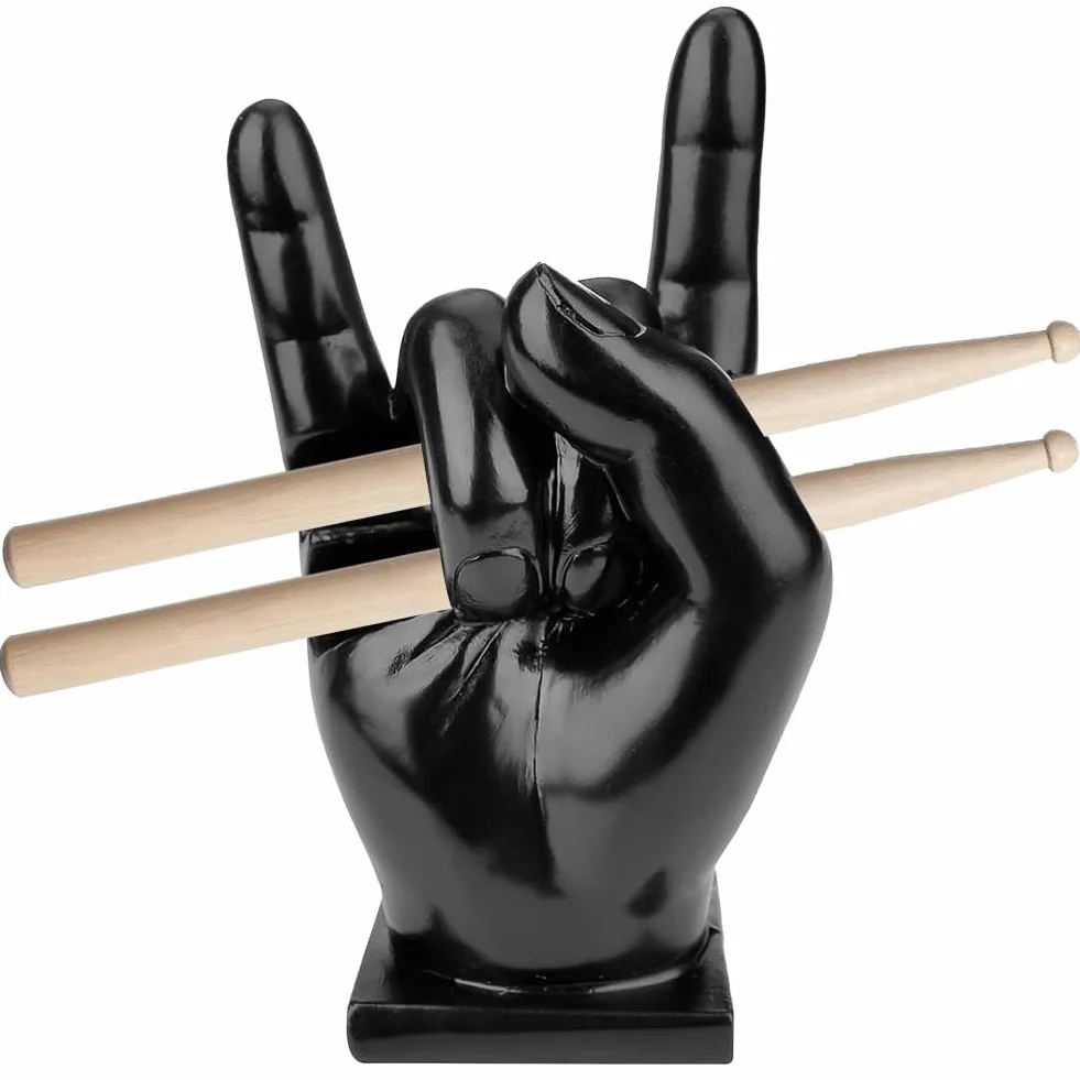 DASIAUTOEM Supporto per Tamburi, Creative Rock Hand Holder Hand, Accessorio per Batteria, Decorazione, Espositore Creativo per Batteristi, Nero, Resina Sintetica