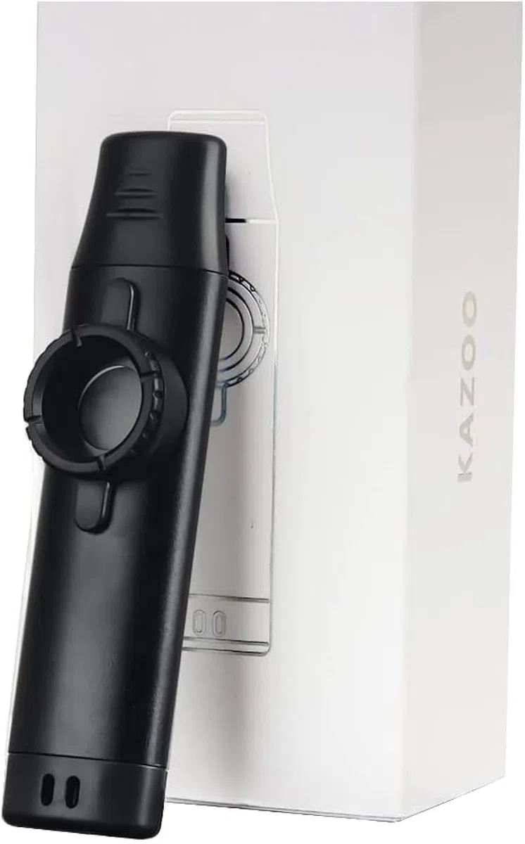 Kazoo in metallo con tono regolabile Kazoo in lega di alluminio con cinque diaframmi a flauto per gli amanti della musica per bambini/adulti (nero)