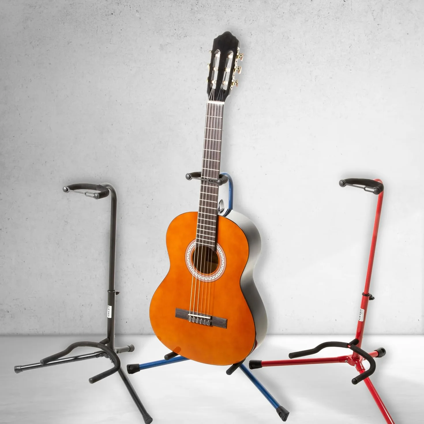 GEWA supporto per chitarra Classic - per chitarra acustica ed elettrica - chiusura in gomma - base 56x34 cm - nero - GS-10B