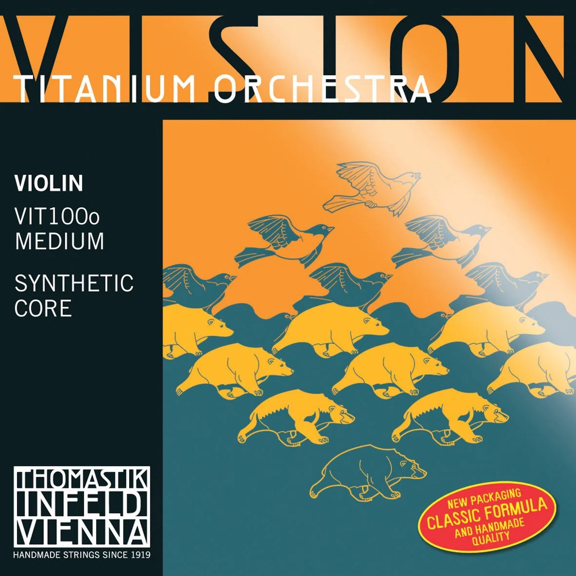 Thomastik Corda per violino 4/4 Vision Titanium Solo - corda Sol nucleo sintetico, rivest. argento puro, media