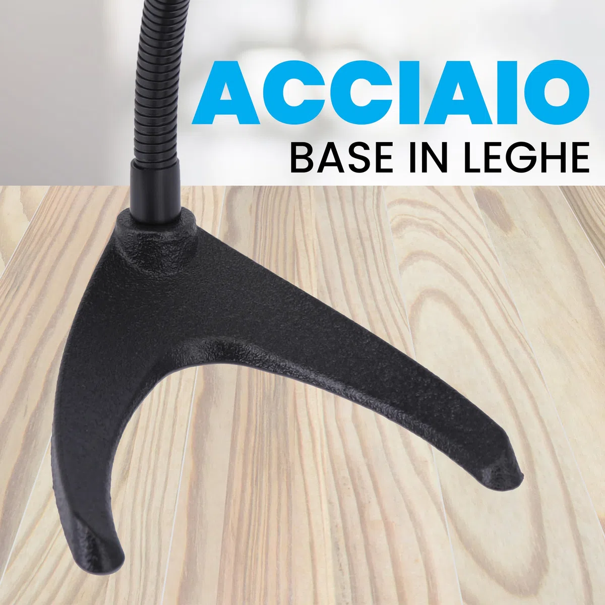 Pyle Asta Microfono, Braccio Microfono Flessibile 20,8 cm e Base a U Solida, Asta Microfono Scrivania, Supporto Universale Perfetto per Tavolo o Banco