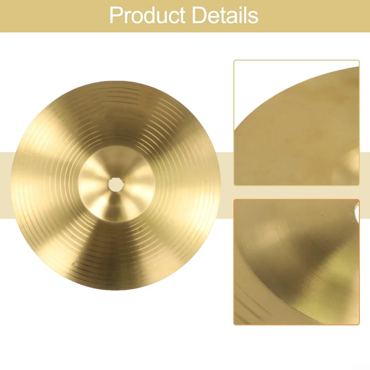 Crash 8" - Piatto Crash, Piatti Splash Cymbal 8 pollici per batteria, finitura tradizionale in ottone, jazz Drum Salviette in ottone tradizionale, per principianti musicisti professionisti (20,3 cm)