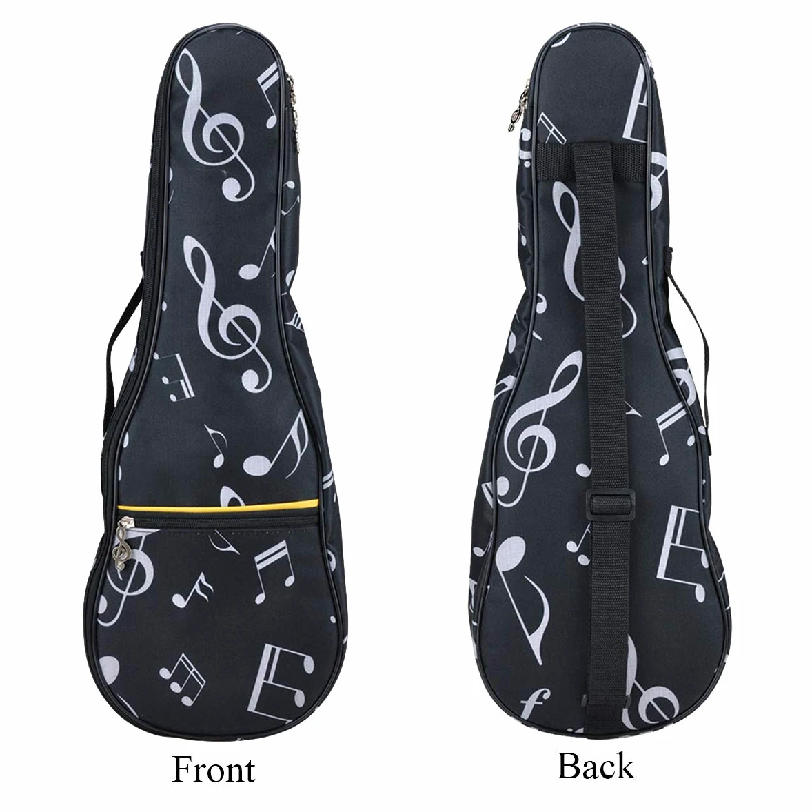 Borsa per ukulele, custodia per ukulele 21"impermeabile Oxford custodia per note musicali zaino monospalla con cinghie regolabili (Nero)