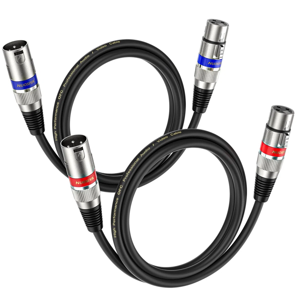 Cavo XLR Bilanciato 1m, 2 Pack Microfono Maschio Femmina, Professionale Adattatore Stereo, Cavi Canon Connettori per Mixer, Altoparlante, Preamplificatore