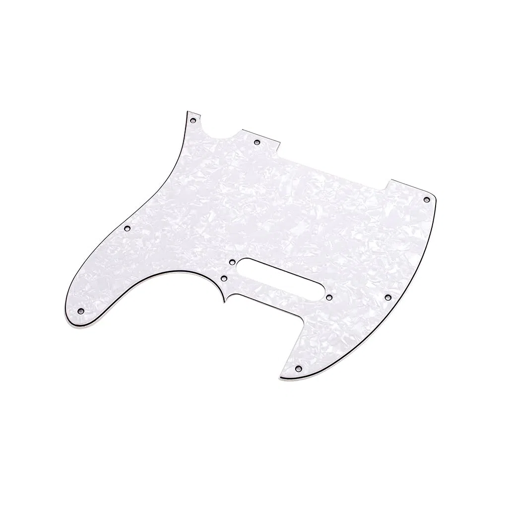 Alnicov 8 fori Tele Pickguard adatto per chitarra Telecaster standard USA/MX, 3Ply bianco perla